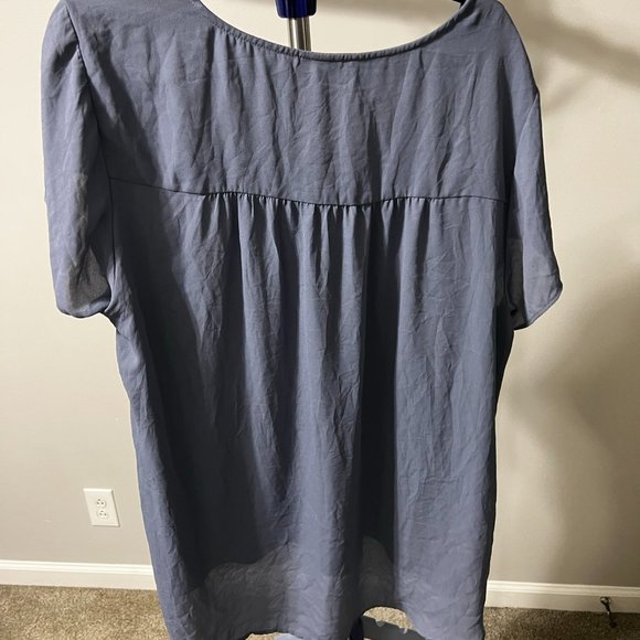 Torrid Slate Blue Chiffon Zip Up Top Size 2x - Picture 2 of 2